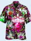 baratos Camisas havaianas-Homens Camisa Social Camisa havaiana Estampas Abstratas Bola de boliche Aberto para a Lateral Vermelho Azul Verde Casual Havaiana Manga Curta Botão para baixo Imprimir Roupa Tropical Moda Roupa de