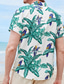 cheap Men&#039;s Printed Shirts-Men&#039;s Shirt Summer Hawaiian Shirt Button Up Shirt Summer Shirt Casual Shirt Blue Short Sleeves Graphic Prints Lapel Street Vacation Print Clothing Apparel Fashion Leisure Hawaiian
