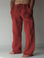 tanie spodnie codzienne-Męskie Lniane spodnie Spodnie Letnie spodnie Spodnie plażowe Prosta noga Nadruk Graficzny Słońce Oddychający Miękka Pełna długość Dom Codzienny Mieszanka len / bawełna Moda Moda miejska Biały Czerwony
