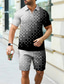 voordelige 3D-ritspolo-Voor heren Polo met rits POLO Shirt Golfshirt Poloset Grafische prints Geometrie Strijkijzer Wit Geel Buiten Straat Korte Mouw Vetoketju Afdrukken Kleding Sport Modieus Streetwear Ontwerper