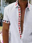 رخيصةأون قمصان رجالية عادية-رجالي قميص كتان قميص غير رسمي قميص صيفي قميص الشاطئ أبيض أصفر أزرق كم قصير 平织 Lapel للربيع والصيف ستايل هاواي مناسب للعطلات ملابس جيب أمامي
