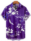 voordelige Hawaiiaanse overhemden-Voor heren Overhemd Hawaiiaans overhemd Bloemig Grafische prints Strijkijzer Marineblauw Paars Groen 3D-afdrukken Buiten Straat Korte Mouw Button-omlaag Afdrukken Kleding Tropisch Modieus Hawaii