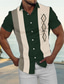billiga fritidsskjortor för män-Herr Knapp upp skjorta Sommarskjorta Hawaii skjorta Bowlingskjorta Svart Rubinrött Blå Grön Kortärmad Färgblock Grafiska tryck Nedvikt Gata Dagligen Mönster Kläder Mode Ledigt Bekväm