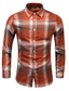billige mænds fritidsskjorter-Herre Skjorte Casual skjorte Plæd / Tern Klassisk krave Gul Rød Afslappet Daglig Langærmet Tøj Enkel Afslappet