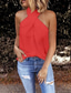 cheap Tank Tops &amp; Camis-Women&#039;s Camisole Tank Top Halter Crisscross Tank Black White Pink Plain Sleeveless Holiday Weekend Streetwear Sexy Casual Halter Neck Regular S