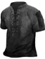 baratos T-shirts Homem com Estampado 3D-Homens Camiseta Camisetas Gráfico Bloco de cor Colarinho Roupa Impressão 3D Casual Diário Manga Curta Cordões Imprimir Vintage Moda Designer