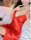 cheap Sexy Lingerie-Women&#039;s Valentine Night Dress Sexy Lingerie Satin Lace Party Dress Summer Black Dress Mini Dress Cute Backless Solid Color Strap Lounge Black White Summer Spring Home Outfits Date Night Outfit