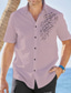 tanie męskie koszule casual-Męskie Koszula hawajska Zapinana na guziki koszula Letnia koszula Codzienna koszula Koszula plażowa Graficzny Wieczorne Biały Rumiany róż Niebieski Ulica Urlop Krótki rękaw Przycisk w dół Odzież Moda