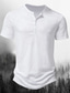 abordables Camisetas casuales de hombre-Hombre Henley Shirt Camiseta Camiseta superior Plano Henley Calle Vacaciones Mangas cortas Botón Ropa Design Básico Contemporáneo moderno