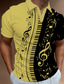 voordelige 3D-polo-Voor heren POLO Shirt Golfshirt Grafische prints Muziek Opmerkingen Pano-toetsen V-hals Wit Geel blauw Groen Grijs Buiten Straat Korte Mouw Afdrukken Kleding Sport Modieus Streetwear Ontwerper