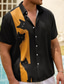 preiswerte Herren Bowling-Shirt-Herren Katze Hemd Sommerhemd Lässiges Hemd Kurzarm Modisch 1950s Freizeit Urlaub Strasse Ausgehen Sommer Kargen Tasche Bedruckt Schwarz
