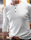 halpa Miesten vapaa-ajan T-paidat-Miesten Henley-paita Tavallinen Henley Urheilu Pyhäpäivä Pitkähihainen Painike alas Vaatetus Perus Vapaa-aika Mukava