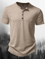 abordables T-shirts décontractés pour hommes-Homme Chemise Henley Shirt T shirt Tee T-shirt Plein Henley Plein Air Vacances Manches courtes Bouton Vêtement Tenue Design basique Moderne contemporain