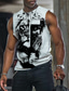voordelige Gym tanktops-Voor heren Vest Top Mouwloos T-shirt voor heren Grafisch Kruis Strakke ronde hals Kleding 3D-afdrukken Dagelijks Sport Mouwloos Afdrukken Modieus Ontwerper Spier