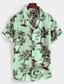 voordelige Overhemden met print voor heren-Voor heren Overhemd Hawaiiaans overhemd Grafisch Kokosnootboom Hawaii Aloha Ontwerp Kraag Licht Roze Zwart Wit Paars Groen Buiten Straat Korte mouw Button-omlaag Kleding Hawaii Ontwerper Casual