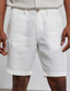 cheap Casual Shorts-Men&#039;s Shorts Linen Shorts Summer Shorts Beach Shorts Pocket Plain Comfort Breathable Outdoor Daily Going out Linen / Cotton Blend Fashion Streetwear Black White