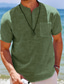 billiga fritidsskjortor för män-Herr linneskjorta Sommarskjorta Krage Sommar Kort ärm Ljusgul Vit Ljusgrön Slät Helgdag Semester Kläder Framficka