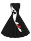 cheap Formal Dresses-Women&#039;s Retro Vintage Vintage Dress Midi Dress Daily Date Ruched Print Abstract Crew Neck Sleeveless Slim Summer Spring 2023 Black And White Black S M L XL