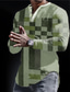 billige henley skjorter for menn-Herre Vaffel Henley-skjorte T-skjorter Grafisk Fargeblokk Henley Klær 3D-utskrift utendørs Avslappet Langermet Trykt mønster Mote Designer Bekvem