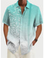 tanie męskie koszule casual-Męskie Koszula Koszula hawajska Gradient Wzory graficzne Liście Wieczorne Żółty Czerwony Niebieski Jasnofioletowy Szary Codzienny Święto Krótkie rękawy Przycisk w dół Nadruk Odzież Tropikalny Moda
