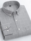billige Hverdagsskjorter-Herre Skjorte Flanell skjorte Skotskternet Aftæpning A B C D E Arbejde Afslappet Langærmet Knap ned Tøj Bomuld Forretning Enkel