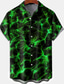 billiga Skjortor med tryck för män-Herr Skjorta Sommarskjorta Grafiska tryck Låga Nedvikt Gul Purpur Grön 3D-tryck Utomhus Gata Kort ärm Button-Down Mönster Kläder Tropisk Hawaiisk Designer Ledigt
