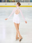 cheap Figure Skating Dresses-Figure Skating Dress Women&#039;s Girls&#039; Ice Skating Dress Outfits Light Yellow White Pink Open Back Mesh Spandex High Elasticity Competition Skating Wear Handmade Ice Skating Figure Skating