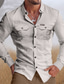 billige mænds fritidsskjorter-Herre Skjorte Arbejdsskjorter Button Up skjorte Casual skjorte Hvid Navyblå Grøn Kakifarvet Kortærmet Grafiske tryk Aftæpning Gade Daglig Trykt mønster Tøj Mode Afslappet Bekvem