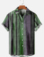 Χαμηλού Κόστους Ανδρικά πουκάμισα με στάμπα-Ανδρικά Πουκάμισο Καλοκαιρινό πουκάμισο Γραφικό πουκάμισο Βαθμίδα Απορρίπτω Ρουμπίνι Θαλασσί Πράσινο του τριφυλλιού 3D εκτύπωση Δρόμος Καθημερινά Κοντομάνικο 3D Κουμπί-Κάτω Ρούχα