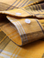 Χαμηλού Κόστους ανδρικά πουκάμισα casual-Ανδρικά Πουκάμισο Casual πουκάμισο Καρό / Τετραγωνισμένο Κλασσικός γιακάς Κίτρινο Ρουμπίνι Causal Καθημερινά Μακρυμάνικο Ρούχα Απλός Καθημερινό