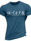 tanie T-shirty z nadrukiem literowym-Męskie Podkoszulek Koszulki z grafiką Fajna koszula Wzory graficzne Nuty Hobby Półgolf Tłoczenie na gorąco Ulica Urlop Krótkie rękawy Nadruk Odzież Designerskie Podstawowy Wygodny