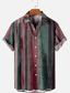 billiga Skjortor med tryck för män-Herr Skjorta Sommarskjorta Grafisk skjorta Lutning Nedvikt Rubinrött Blå Grön 3D-tryck Gata Dagligen Kortärmad 3D Button-Down Kläder Mode Designer Ledigt Andningsfunktion