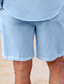 billiga Casual shorts-Herr Shorts Linne Shorts Sommarshorts Beach Shorts Snörning Elastisk midja Slät Komfort Andningsfunktion Utomhus Dagligen Utekväll Mode Streetwear Svart Vit