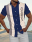 billiga fritidsskjortor för män-Herr Knapp upp skjorta Sommarskjorta Hawaii skjorta Bowlingskjorta Svart Rubinrött Blå Grön Kortärmad Färgblock Grafiska tryck Nedvikt Gata Dagligen Mönster Kläder Mode Ledigt Bekväm