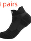 Недорогие мужские носки-4 пары спортивных носков мужские и женские носки дышащие влагоотводящие удобные нескользящие спортивные тренировки баскетбольные бег активные тренировки бег трусцой однотонный хлопок черный белый серый