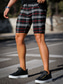 billiga chinoshorts för män-Herr Shorts Chino Shorts Bermudashorts Ficka Rutig Komfort Andningsfunktion Utomhus Dagligen Utekväll Bomullsblandning Mode Streetwear Svart Gul