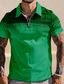 baratos Polo com zíper 3D-Homens Camiseta Polo Camisa de golfe Gradiente Aberto para a Lateral Amarelo Vermelho Azul Laranja Verde Impressão 3D Rua Diário Manga Curta Zíper 3D Roupa Moda Casual Respirável Confortável
