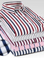 economico Camicie da vestito-Per uomo Camicia Camicie A strisce Bianco + Vino Blu Rosa Rosso Blu marino Manica corta Abbigliamento Essenziale Lavoro