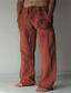 tanie spodnie codzienne-Męskie Lniane spodnie Spodnie Letnie spodnie Spodnie plażowe Prosta noga Nadruk Graficzny Słońce Oddychający Miękka Pełna długość Dom Codzienny Mieszanka len / bawełna Moda Moda miejska Biały Czerwony