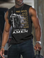 billige Fitness-tanktops-Herre Vest Top Ærmeløs T-shirt til mænd Grafisk Kors Rund hals Tøj 3D-udskrivning Daglig Sport Uden ærmer Trykt mønster Mode Designer Muskel