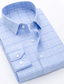 preiswerte Formelle Hemden-Herren Hemd Oberhemd Hellblau Blau Himmelblau Langarm Plaid Umlegekragen Frühling &amp; Herbst Ausgehen Casual Bekleidung Bedruckt