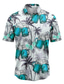 cheap Hawaiian Shirts-Men&#039;s Shirt Summer Hawaiian Shirt Graphic Prints Beer Leaves Turndown Blue Green Gray Street Casual Short Sleeves Button-Down Print Clothing Apparel Tropical Fashion Hawaiian Designer