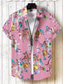 cheap Hawaiian Shirts-Men&#039;s Shirt Summer Hawaiian Shirt Graphic Floral Collar Light Yellow Light Pink Black White Light Blue Print Outdoor Street Short Sleeve 3D Print Button-Down Clothing Apparel Fashion Designer Classic