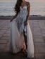 cheap Wedding Dresses-TS Beach Open Back Boho Wedding Dresses A-Line Off Shoulder Cap Sleeve Court Train Lace Bridal Gowns With Appliques Solid Color 2024