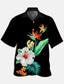 cheap Hawaiian Shirts-Men&#039;s Shirt Summer Hawaiian Shirt Floral Graphic Prints Cuban Collar Black Light Green Black / Brown Red Green Casual Hawaiian Short Sleeve Print Button-Down Clothing Apparel Sports Fashion
