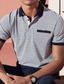 voordelige klassieke polo-Voor heren Golfshirt Casual Klassiek Korte Mouw Modieus Polo&#039;s Weegschalen Knoop voorzijde Zomer Grijs Golfshirt