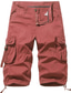 cheap Cargo Shorts-Men&#039;s Tactical Shorts Cargo Shorts Capri Pants Drawstring Flap Pocket Plain Comfort Breathable Outdoor Daily Going out Fashion Streetwear Black Pink