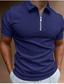 tanie klasyczna koszulka polo-Męskie Bluza polo Koszula golfowa Codzienny Urlop Quarter Zip Krótki rękaw Moda Jednokolorowe Równina Klasyczny Lato Regularny Czarny Biały Wino Granatowy Królewski błękit Zielony Bluza polo