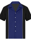 preiswerte Freizeithemden für Herren-Herren Hemd Bowling-Shirt Knopfhemd Sommerhemd Lässiges Hemd Weiß Wein Rote Königliches Blau Blau Kurzarm Farbblock Lagerkragen Strasse Täglich Bedruckt Bekleidung Modisch 1950s Brautkleider schlicht
