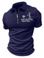 voordelige 3D-ritspolo-Voor heren POLO Shirt Polo met rits Golfshirt Brief Grafische prints Strijkijzer Zwart blauw Buiten Straat Korte Mouw Vetoketju Afdrukken Kleding Modieus Ontwerper Casual Ademend